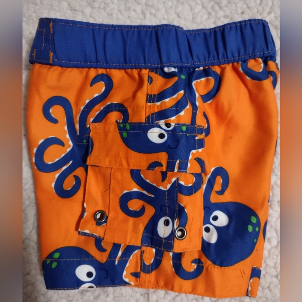 Orange Octopus Swim Shorts 0-3M